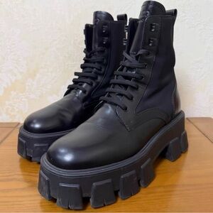 Prada Chunky Black Combat Boots